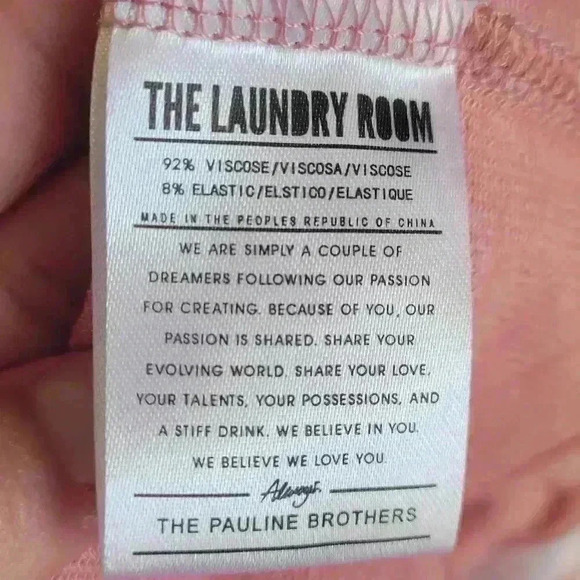 Brand New THE LAUNDRY ROOM Women's Set T shirt/Pants Size XS Pink White ROSÉ - Picture 12 of 12